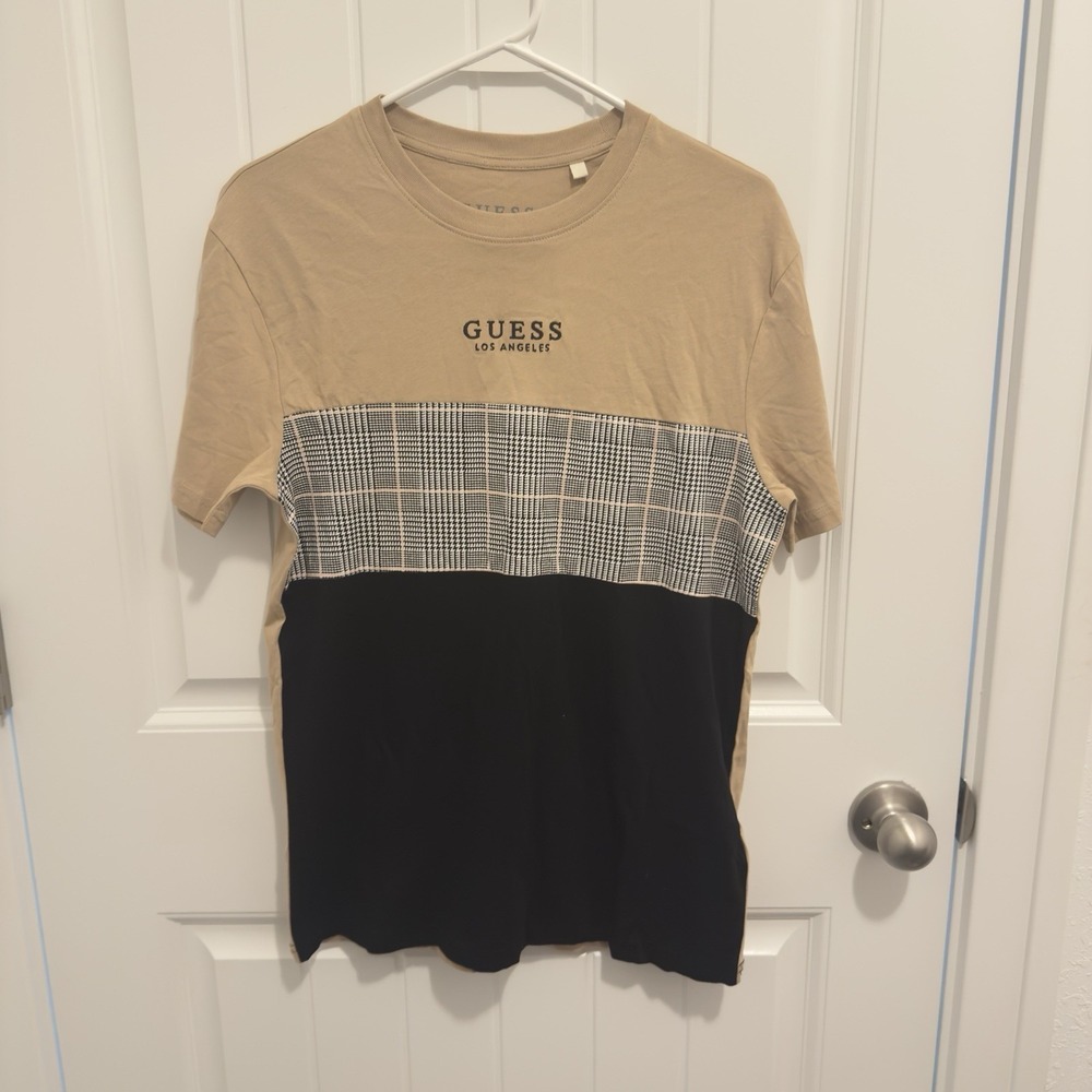 Guess‎ Men's Black Tan Logo Tshirt Size Small NWT - Picture 1 of 5